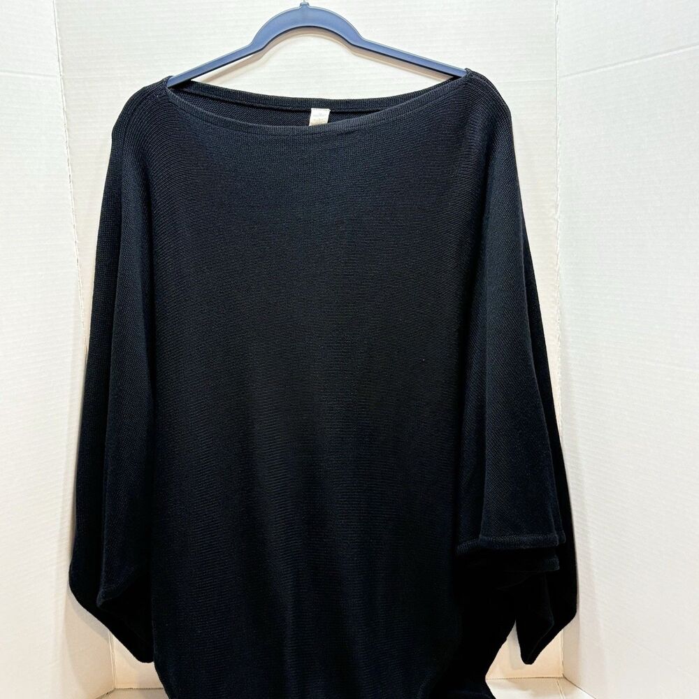 Lululemon Forward Flow Poncho Black One Size OS Cashmere Blend Batwing Sweater - Picture 3 of 8